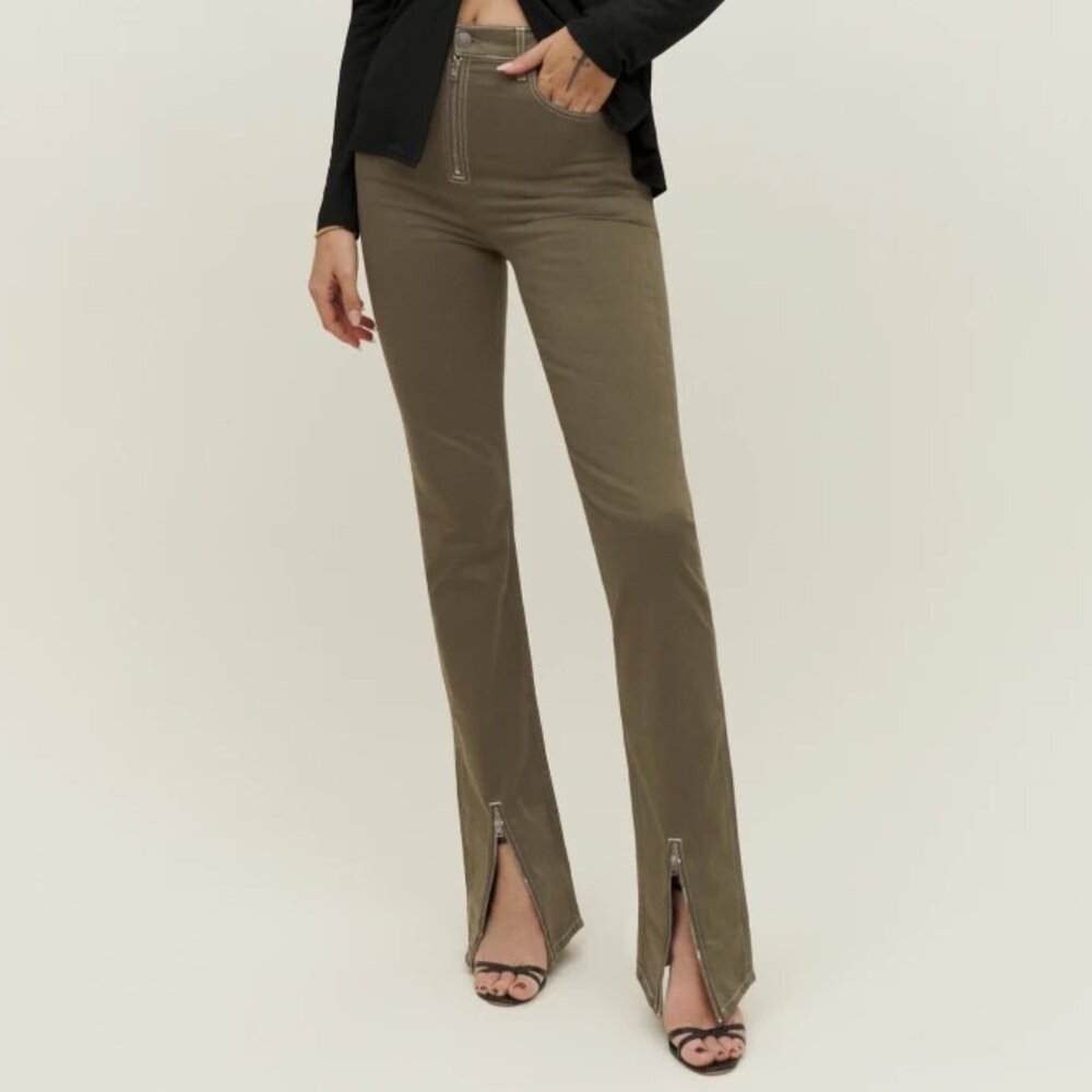 Reformation Olive Boot Cut Pants